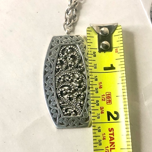 LOIS HILL Sterling Silver Granulated Scroll Oxidized Tonneau Necklace & Earrings - Picture 13 of 16